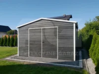 Domek ogrodowy dwuspadowy 3 x 4 grafit drewnopodobny front