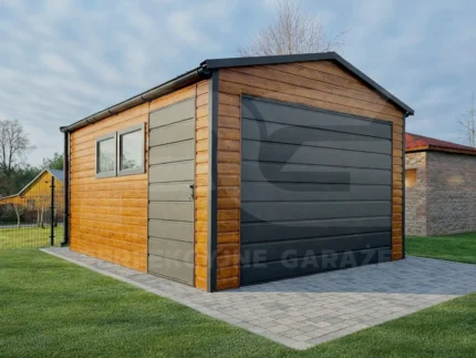 Garaż blaszany 3.5 x 5 Premium multigloss drzwi i okna