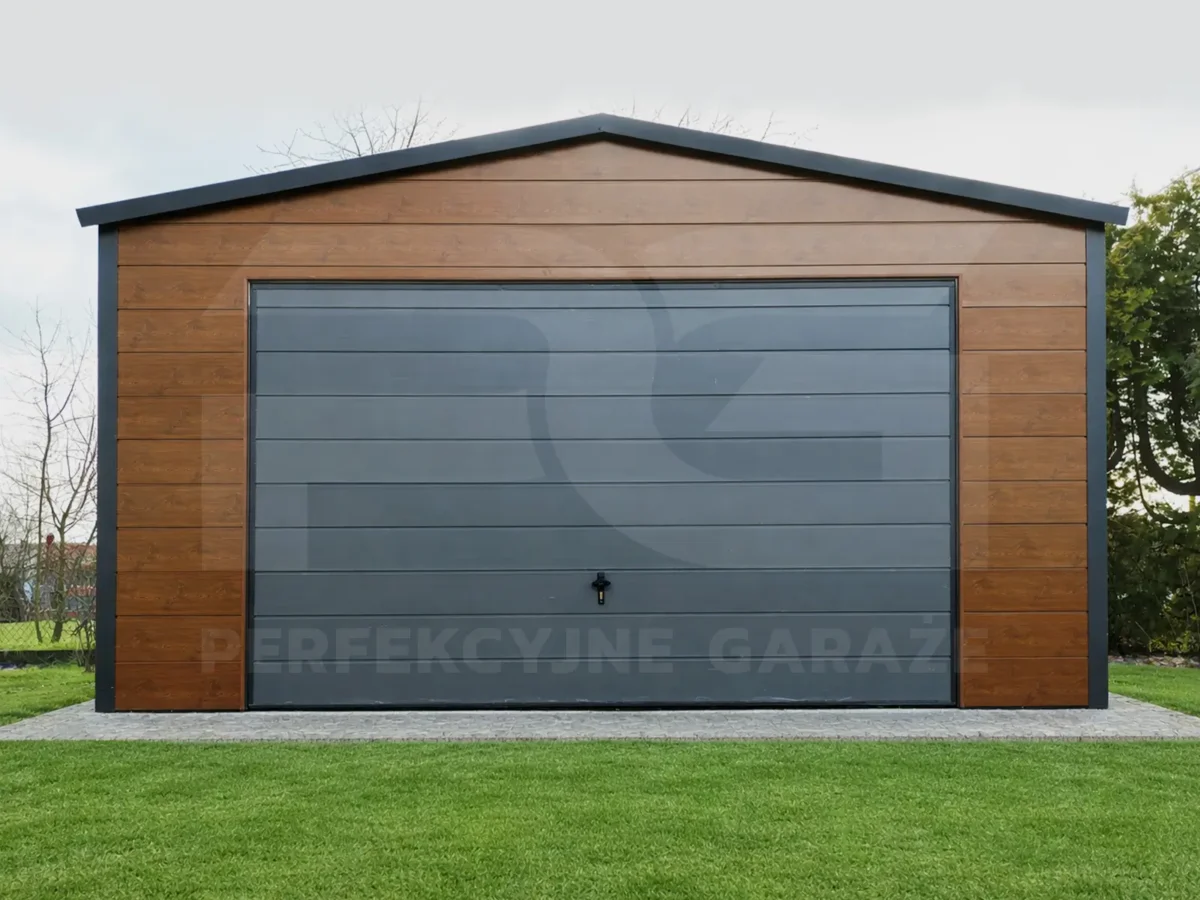 Garaż blaszany 4 x 5 Premium ocieplony widok z przodu