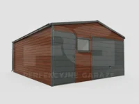 Garaż blaszany 5 x 6 Premium orzech