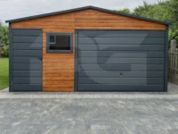 Garaż blaszany 5 x 6 Premium z przodu widok na wprost