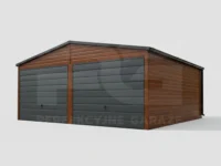 Garaż blaszany 6 x 6 Premium orzech