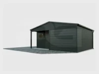 Garaż blaszany 6 x 6 Premium z wnęką grafit