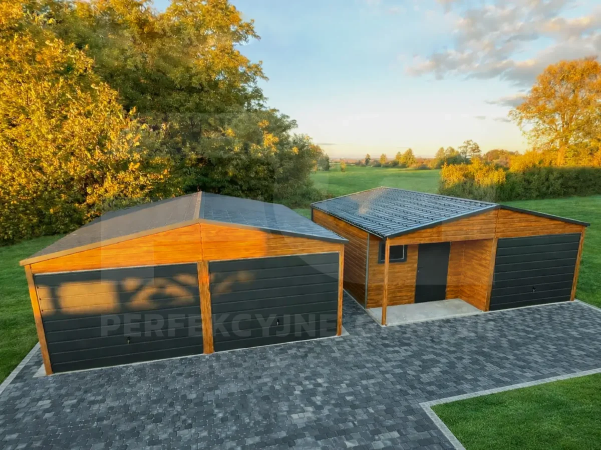 Garaże blaszane opolskie Garaż blaszany 6 x 6 Premium z wnęką widok z góry