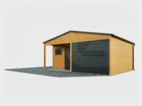 Garaż blaszany 6 x 6 Premium z wnęką multigloss i grafit