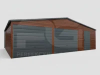 Garaż blaszany 9 x 5 Premium orzech