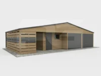 Garaż blaszany Premium 9 x 6 z wiata ażurową 3 x 6 i wnęką winchester