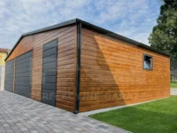 Garaż blaszany dwustanowiskowy 9 x 6 Premium multigloss, bramy i drzwi grafit