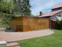 Garaż blaszany podwójny Premium 7 x 6 spad dachu na tył