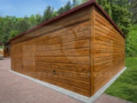 Garaże blaszane podkarpackie Garaż blaszany podwójny Premium 7 x 6 spad dachu na tył