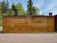 Garaż blaszany podwójny Premium 7 x 6 spad dachu na tył