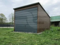 Garaż blaszany 3 × 5 Premium, spad dachu na tył