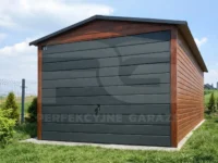 Garaż blaszany 3 × 6 Premium, dach dwuspadowy