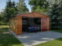 Garaż blaszany 5 x 5 Premium złoty dąb