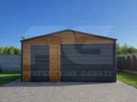 Garaż blaszany 5 x 5 Premium widok na wprost z przodu