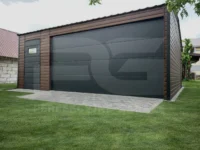 Garaż z bramą segmentową 7 x 6 Premium widok z przodu