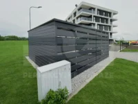 Wiata śmietnikowa 5 × 2 widok z boku