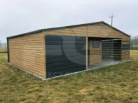 Garaż blaszany Premium 9 x 6 z pomieszczeniem gospodarczym