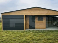 Garaż blaszany Premium 9 x 6 z pomieszczeniem gospodarczym