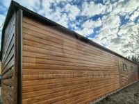 Garaż blaszany dwustanowiskowy 14 x 6 Premium, wiata ażurowa